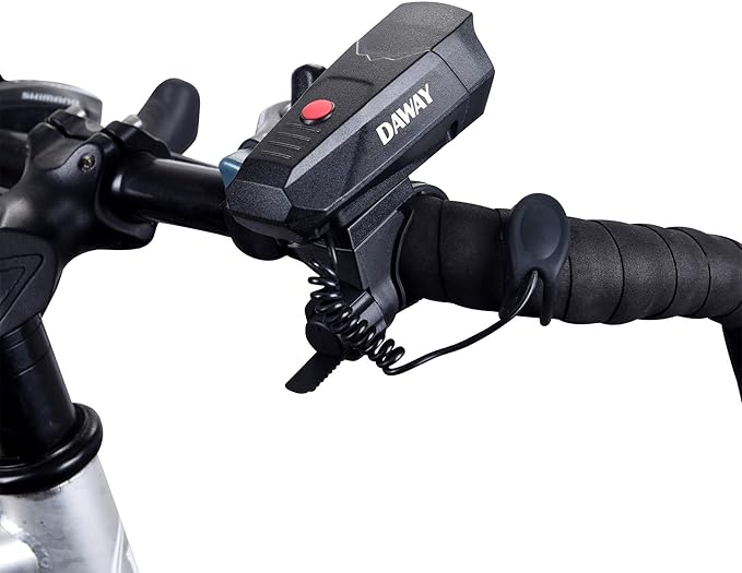 DAWAY A14 110dB Electric Bike Horn - 5 Sound Modes, Loud Bicycle Handlebar Alarm Bell with Free Screwdriver, Ideal Gift for Kids & Adults - Safe & Easy Cycling Alert