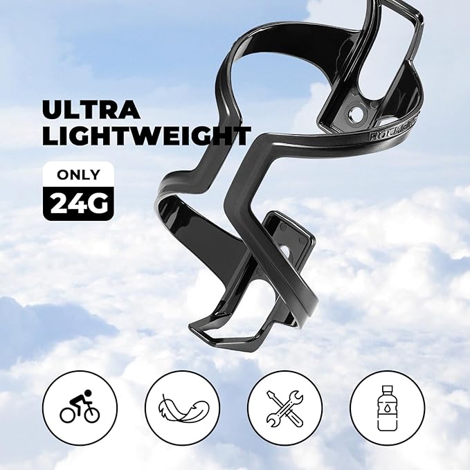 ROCKBROS Bike Water Bottle Holder, Pc,Ultra-Light, Bicycle Bottle Cages with Two Screws,Universal Cup Holder Rack for Road MTB Bikes