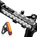 VASTFIRE 17 LED Bike Lights, Super Bright Bicycle Light for Night Riding, USB Rechargeable Bike Headlight and Taillight, Waterproof Wide Beam Bike Front Light with Digital Power Display