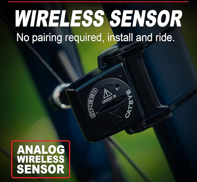 CATEYE Velo Wireless Bike Computer – Analog Speedometer & Odometer with Calorie Tracking, Auto Start/Stop, Programmable Odometer, Waterproof IPX8, Secure Zip-Tie Mount