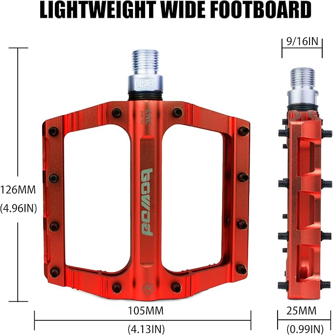 Bike Pedals 9/16" Lightweight Non-Slip Bicycle Platform Pedals - Fits Most Adult Bikes & Mountain Bikes &MTB, Road Bikes and Slip-Resistant Design