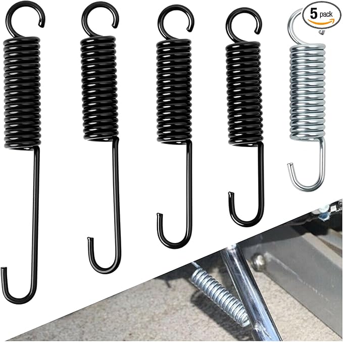 5PCS Motorcycle Kickstand Spring Kit,Sturdy Mini Bike Kickstand Springs Kit Includes 5 Lengths 120mm/75mm/100mm/90mm/110mm,Professional Motorcycle Accessories Side Stand Spring