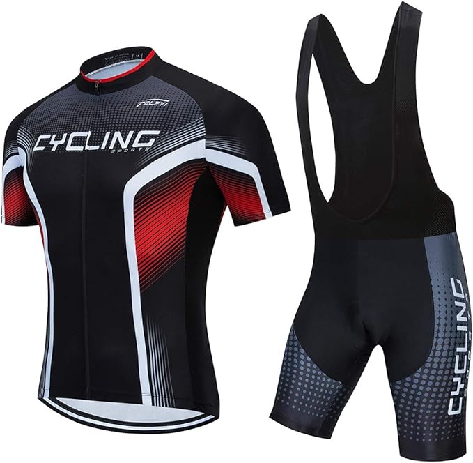 Men's Cycling Jersey Set, Summer Mountain Bike Clothing Short Sleeved Riding Jerseys