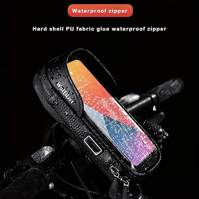 Bike Phone Holder EVA Waterproof Bike Front Frame Bag Top Tube Bike Bag Bicycle Phone Mount Cycling Pouch with Rain Cover Bike Accessories Gifts for Cyclists Men