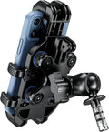 BRCOVAN Motorcycle Fork Stem Phone Mount Holder with Vibration Dampener, Heavy Duty Cellphone Cradle Fit Stem Tubes 12mm-25.4mm in Diameter, Adjustable for 5.4-6.9'' Smartphone