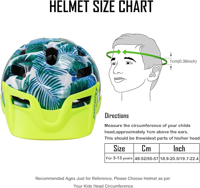Kids Helmet, Exclusky Kids Bike Helmet Adjustable Safety Lightweight Children Bicycle Helmet for Kids Skating Cycling Scooter Boys and Girls Bicycle Helmets Ages 5-8-14