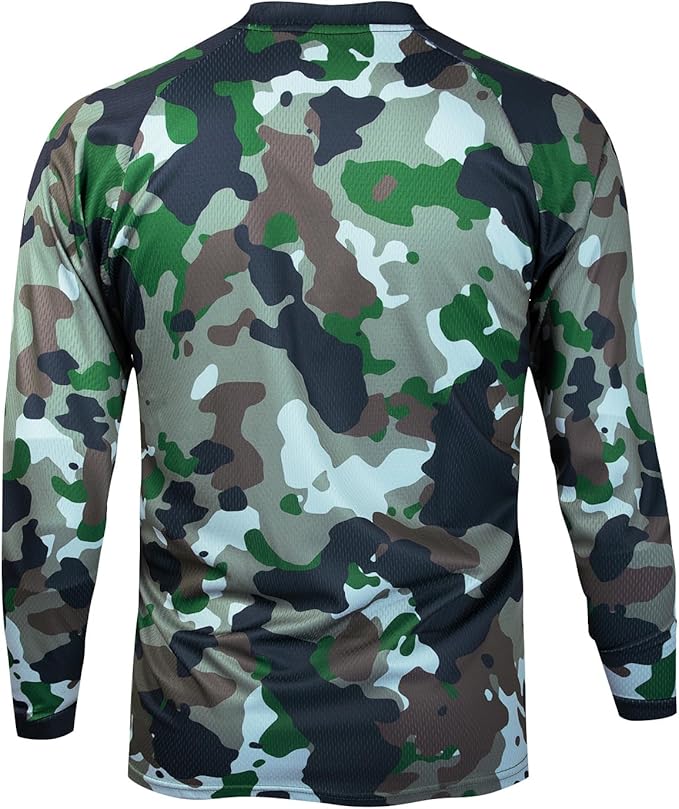 JPOJPO Men's Mountain Bike Jersey Long Sleeve MTB Off-Road Racing Downhill Motocross Shirts Quick Dry&Moisture-Wicking Tops