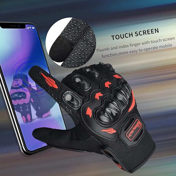 Motorcycle Gloves for Women Touch Screen Summer Motorbike Dirt Bike Full Finger Gloves Road Racing, Cycling, Climbing Motocross