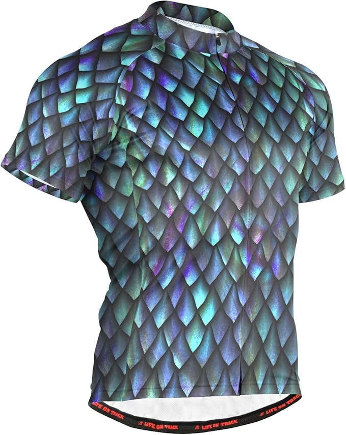 Men's Cycling Bike Jersey Short Sleeve Moisture Wicking, Breathable, Quick Dry Biking Shirt with 3 Rear Pockets