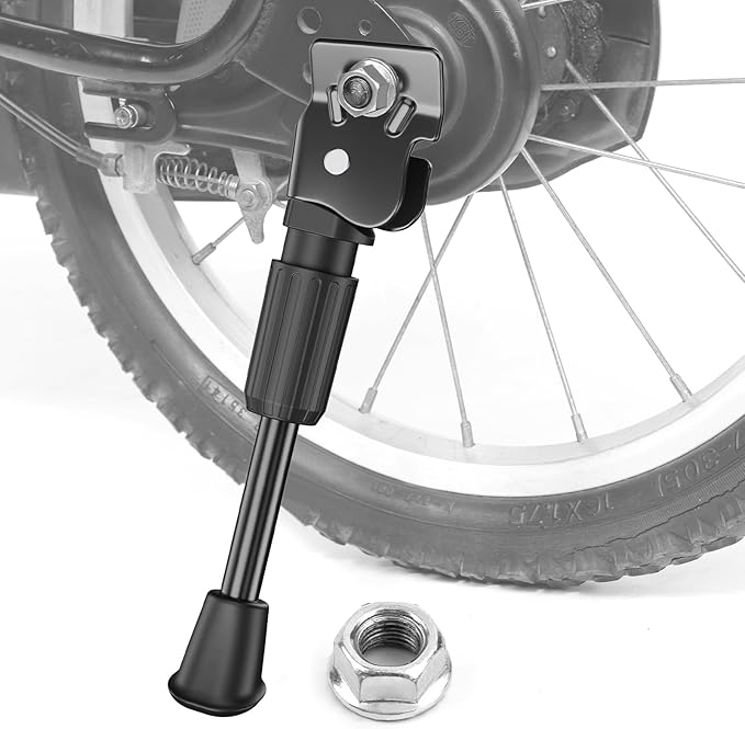 SEISSO Bike Kickstand for Kids Bike, Universal Rear Mount Bicycle Kickstands, Replacement Single Side Steel Child Kick Stand for 16" Wheel (For 16 in Wheel)
