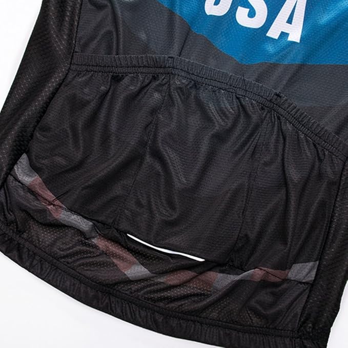 Weimostar Men's USA Cycling Jersey Short Sleeve Biking Shirts Breathable with Pockets