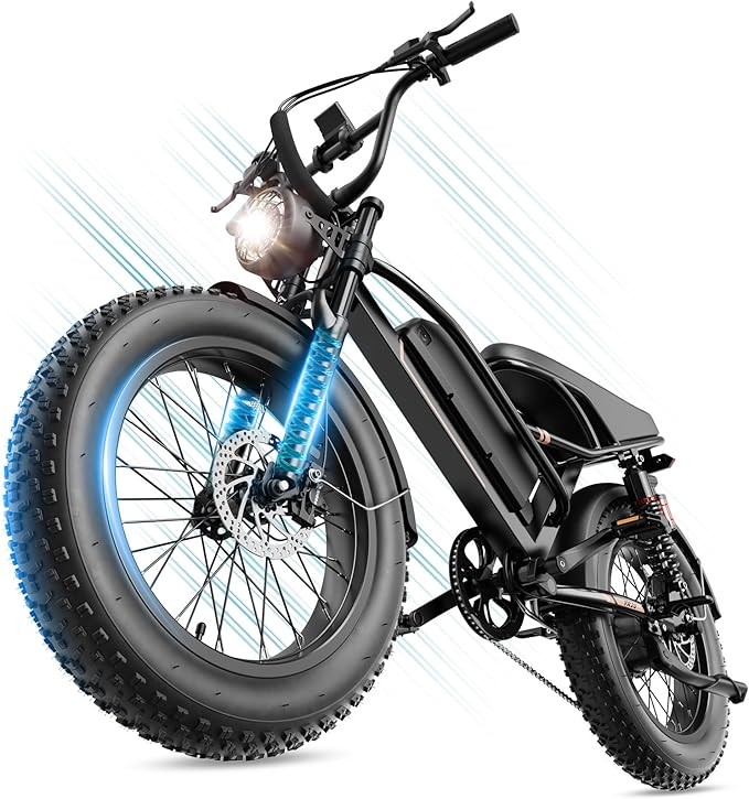 Electric Bike for Adults Teens,3000W/2000W Peak,20"/16" Fat Tire Off Road Dirt Ebike,80/55 Miles LongRanger,32/28 MPH E Bike Bicycles, Fat Tire All Terrain E-Bike,E Bike for Hunting,YR20 with Footrest