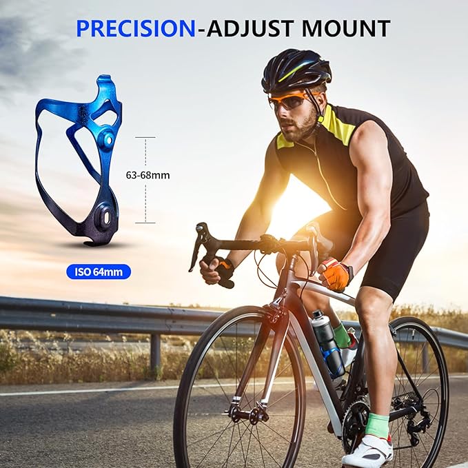 Bike Water Bottle Holder Bicycle Cage for Mountain Road MTB Gravel Adult Bikes Cycling Universal Carrier Rack 2 Pack Aluminum Alloy Ultralight Kettle Drink Accessories Blue Black