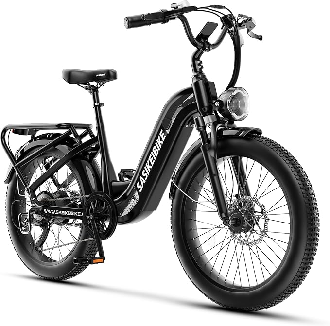 1500W Motor Electric Bike for Adults & Teenager, 48V 20AH Removable Battery Ebike, 24inch Fat Tire Electric Bicycle with 30+MPH, Step-Thru E Bike for Commuting & Mountain, Front Suspension