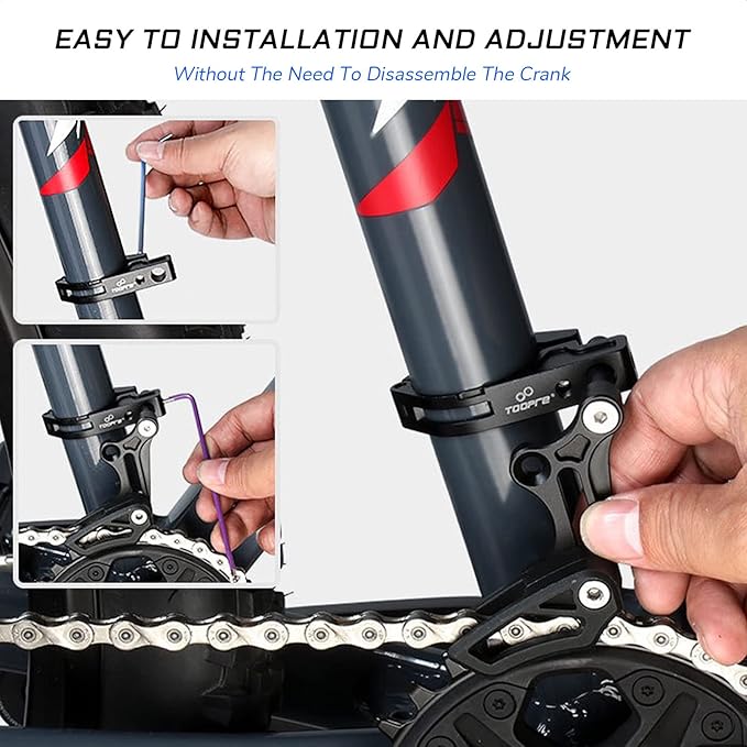 Bike Chain Guide - Direct Mount Chainring Guard with Bash Guard - Alloy Aluminum Chain Protector for Road, Mountain, BMX, Fixie, MTB Bicycle