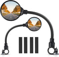 West Biking Bike Mirror Handlebar Mount, Adjustable Rotatable Bicycle Rear View Mirror, Wide Angle Acrylic Convex Safety Mirrors for Mountain Road Bike (Black- 2 PCS Converx Mirror)