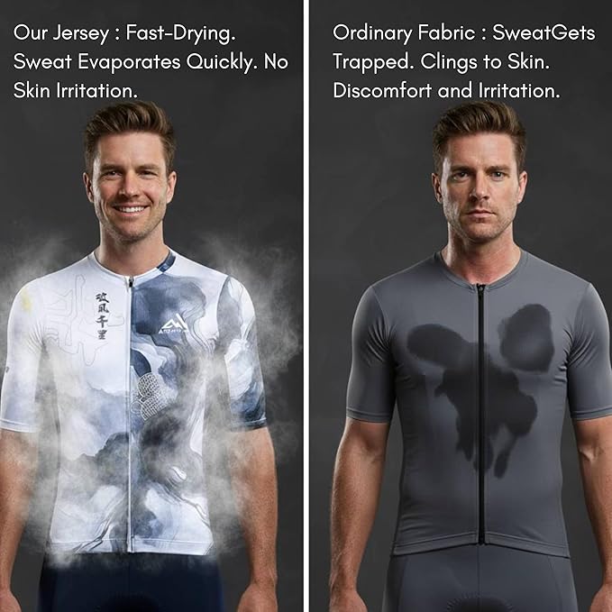 ARVENTO Unisex Cycling Jersey – Performance Fit, Breathable & Quick-Dry Short-Sleeve Road Jersey, 3 Rear Pockets