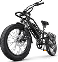 1800W Peak Electric Bikes for Adults 20" Fat Tire E Bike with 90 Miles Max Range 28 MPH Electric Bicycle Step-Thru Ebikes with 48V Removable Battery 7 Speed