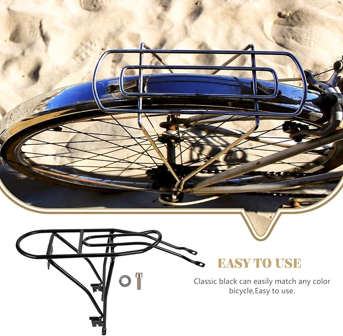 Aluminum Alloy 20-inch Folding Bicycle Rear Cargo Rack Black Compatible Brake Bike Backseat Rack for Folding Bikes and Commuter Cycling Storage