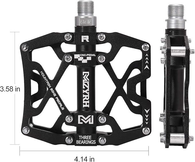 MZYRH Mountain Bike Pedals, Ultra Strong Colorful CNC Machined 9/16" Cycling Sealed 3 Bearing Pedals