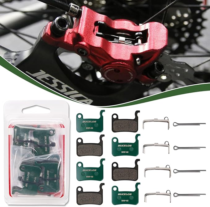 BUCKLOS Bike Disc Brake Pads - Bicycle Disk Brake Pads for Zoom/Shimano Deore XT XTR LX SLX Hone Alfine Saint for Ebike/Mountain Bike/Electric Bike/Road/Scooter
