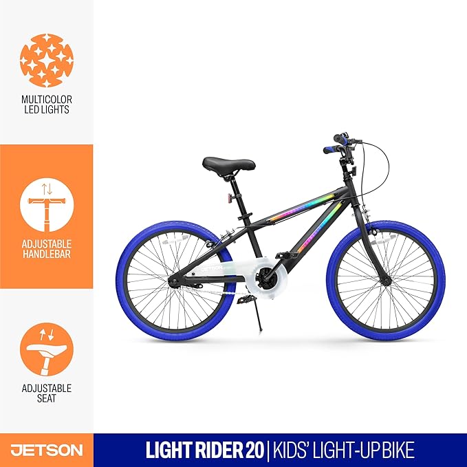 Jetson Light Rider Kids’ Light-up Unisex Bike, LED Light-up Frame, 3 Different Light Modes