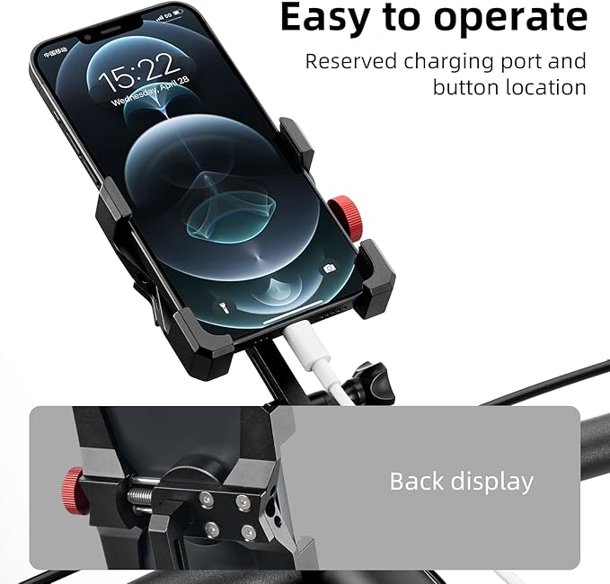ROCKBROS Bike Phone Holder, Aluminum Bike Phone Mount Holder,Handlebar Mounted Cell Phone Holder for 4.7-7.1 Inch Phones Handlebar Mount