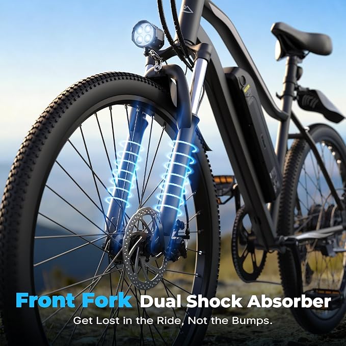 Electric Bike - 750W Peak Motor Electric Bicycle, 20MPH, 60 Miles, Removable Battery, Shock Absorber, 5 Speed E Bike, 26” Tire Commuter Electric Bicycle for Adults