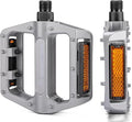 Mountain Bike Pedals 9/16 Inch - Bicycle Flat Pedals with Reflectors - Lightweight Aluminum Alloy Wide Platform Pedals for Mountain Bike, BMX, Road Bike Pedals
