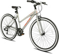 Hiland 700C Wheels Hybrid Bike for Mens and Womens, Step-Over or Step-Through Frame, Urban Commuter Bike, 7 Speeds Road Bicycle for Adult