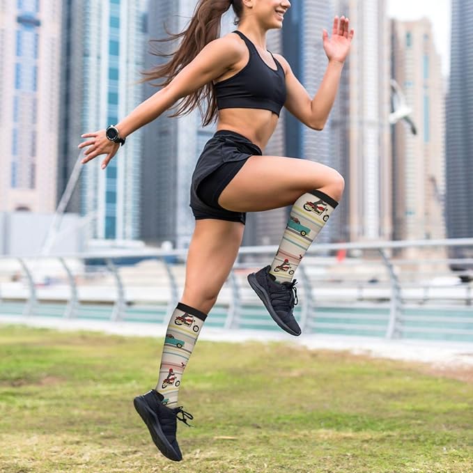 bassyil Compression Socks for Women & Men Circulation 15-20 mmHg Knee High Best Support for Nurses Travel Running Athletic