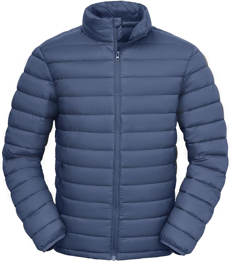 Men's Lightweight Packable Puffer Jacket Insulated Warm Winter Jackets Puffy Coat for Ski Hiking Travel