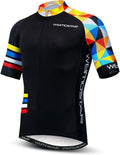 Cycling Jersey Men USA Summer Bike Short Sleeve 3-Pockets Breathable Quick-Dry Shirt S-3XL