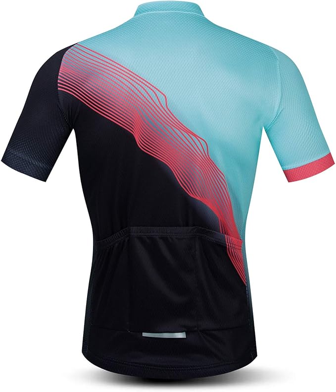 JPOJPO Men's Cycling Jersey Short Sleeved Mountain Bicycle Jerseys Breathable T- Shirt Tops S-3XL