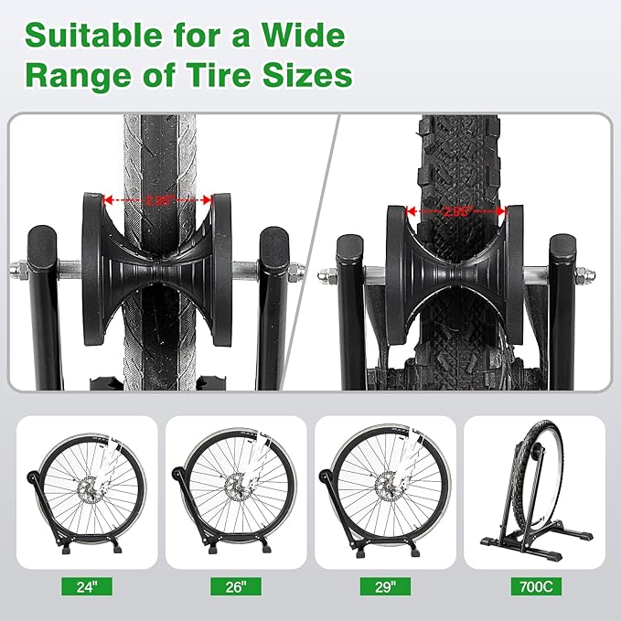 HOMEE Bicycle Floor Stand Parking Bike Rack,Bike Rack Stand Wheel Holder Fit 20"-29",Foldable Bike Storage Stand for Mountain and Road Bike,Cycling Storage Organizer for Indoor Outdoor Home Garage