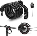 Ainiv 4FT Scooter Lock Anti-Theft, Bike Locks Cable Combination 4 Digit/12 Steel Cables Resettable Compatible for Xiaomi M365/Max/GXL/Ninebot/Segway Scooter/Moto/Bicycle Lock with Lock Holders