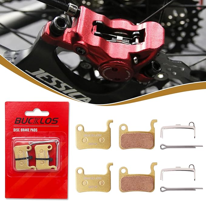BUCKLOS Bike Disc Brake Pads - Bicycle Disk Brake Pads for Zoom/Shimano Deore XT XTR LX SLX Hone Alfine Saint for Ebike/Mountain Bike/Electric Bike/Road/Scooter
