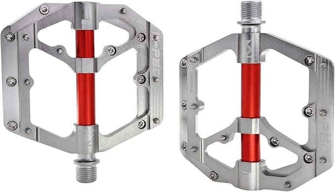 Aluminum Alloy 9/16" Bike Pedal MTB Wide Platform Flat Non-Slip Bicycle Pedals with 3 Bearings for Mountain Bikes, Road, BMX