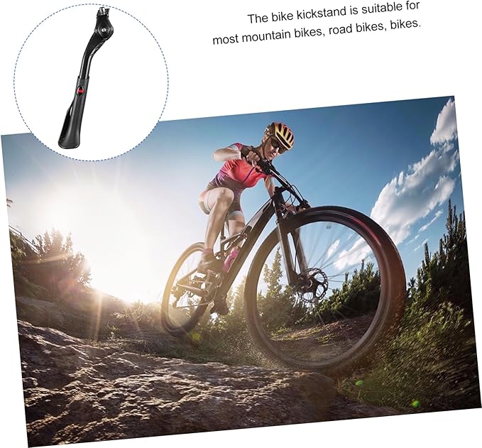 BESPORTBLE Adjustable Aluminum Alloy Bike Kickstand Folding Bicycle Support Stand for Mountain and Road Bikes Non-Slip Foot Brace Suitable for Adult Riders