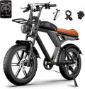 MOVCAN V30 Series Electric Bike for Adults, 3000W/1500W/1000W Motor, 20" Fat Tire Ebike, 37.5MPH/32MPH/28MPH, 120/70Miles, 48V 40Ah/31.2/15.6Ah Dual Battery Motorcycle Ebike for Commuting/Off-roading