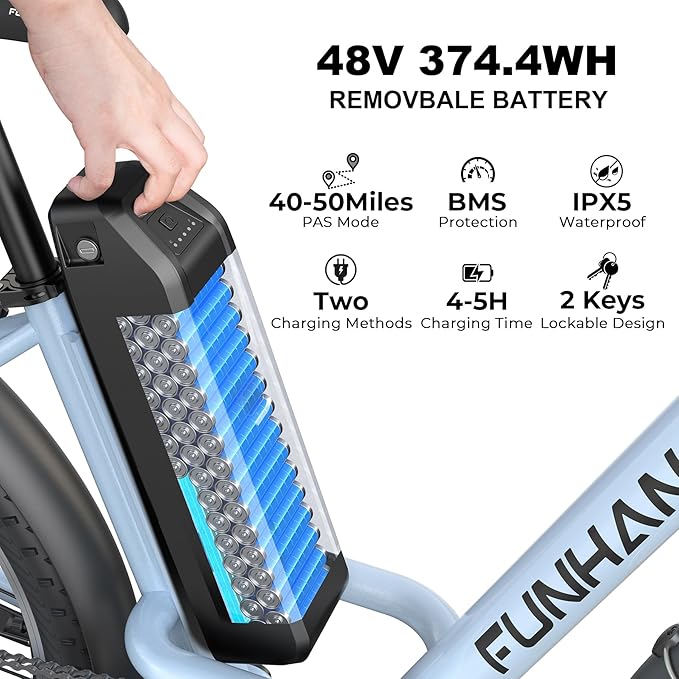 Electric Bike for Adults, 26" City Cruiser Ebike with 1000W Peak Motor, 21.7MPH 50 Miles Commuter Adult Electric Bicycles with 48V Battery, Adjustable Stem, 7-Speed, UL 2849 Certified