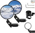 2 Pair Bike Mirror With Bike Bell 360° Adjustable HD Convex Bike Mirror Handlebar For Mount Mountain Road Bikes Motorcycle (2* Large Mirror + 1* Bell)