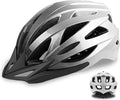 Road Bike Helmet Adult Men & Women, Adjustable Lightweight Design (22-24.5 Inches) - Vented, Removable Visor & Reflective White, for Day and Night Commuting & Sports | CPSC Certified