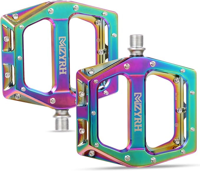 MZYRH Road/Mountain Bike Pedals MTB Pedals Aluminum Alloy Bicycle Pedals 9/16" Sealed Bearing Lightweight Platform for Road Mountain BMX MTB Bike