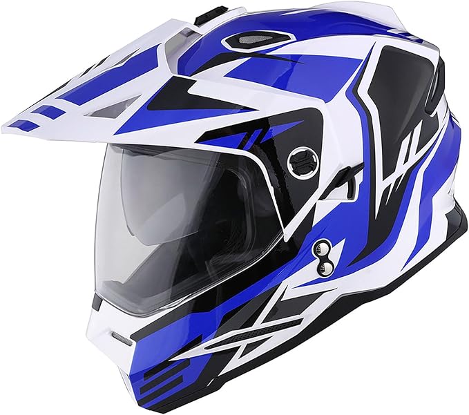 1Storm Youth Kids Dual Sport Dual Visor Motorcycle Motocross Off Road Full Face Helmet Matt Black