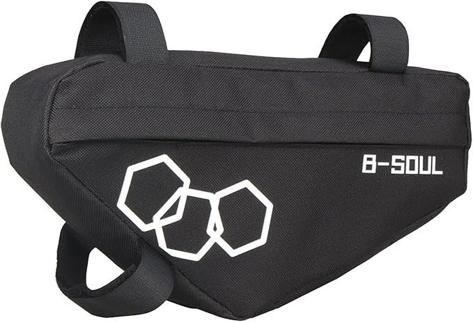 Frame Bag Bicycles Front Top Tube Bag Pouch Cycling Tool Bag for Road and Mountain Bikes, as the pic show, Black