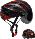 Shinmax Bike Helmet with USB Rechargeable Light & Detachable Magnetic Goggles UV Protective, Bicycle Helmet Men Women Mountain Road Adjustable Adult Cycling Helmet (WT-049)
