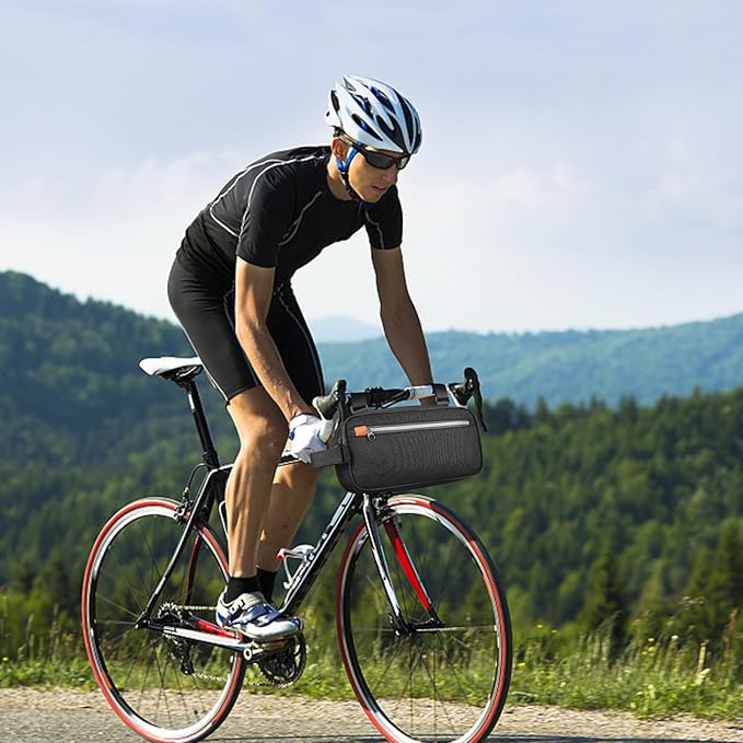Bike Handlebar Bag Professional Waterproof Bike Crossbar Front Bag Bicycle Basket Frame Bags for Road Mountain Bicycle Outdoor Cycling Travel Hiking