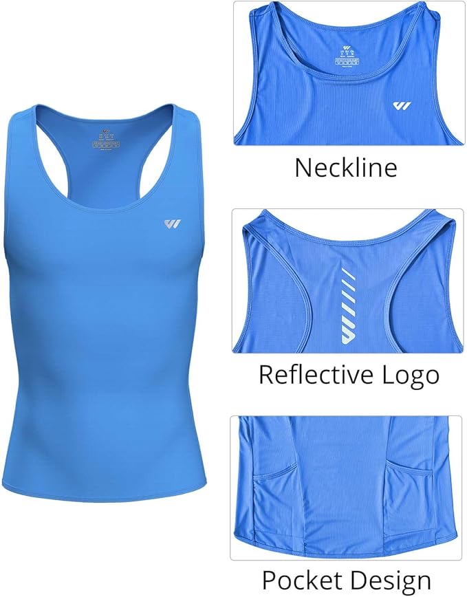 Lo.gas Sleeveless Cycling Jersey Men, Biking Base Layer Breathable and Lightweight with Back Pocket Sports Vest