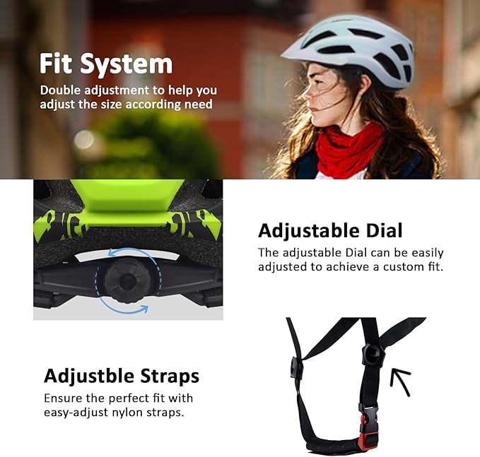 Bike Helmet for Adults Women Men Youth Kids, Lightweight Mountain Road Bicycle Cycling Helmets with Adjustable Dial & Removable Visor